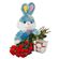 red roses with plush toy and chocolates. Perm
